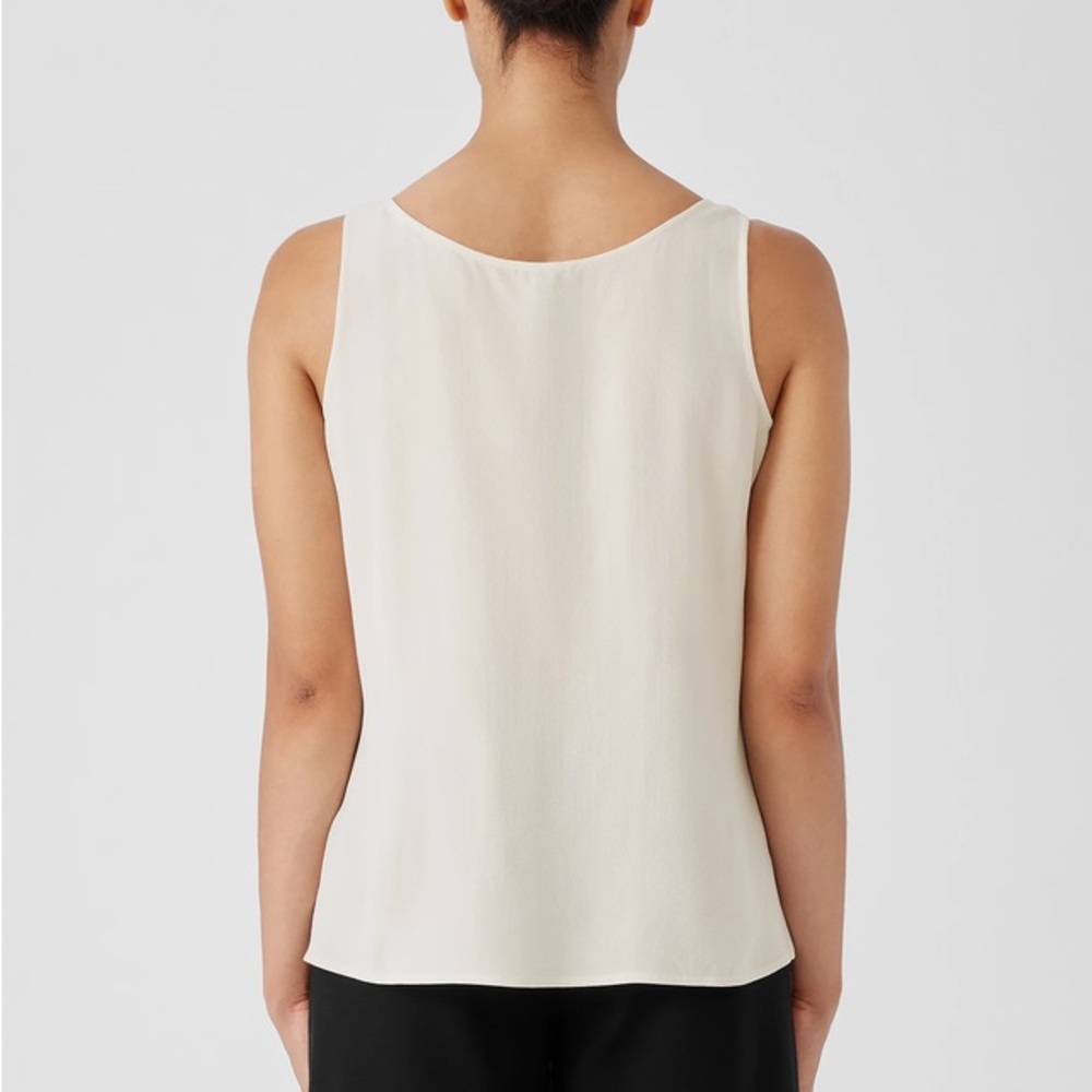 $188 NWT Eileen Fisher 100% Silk Georgette Crepe Scoop Neck Tank XL - Picture 2 of 10